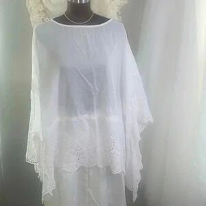 Michael Kors 100% cotton eyelet poncho